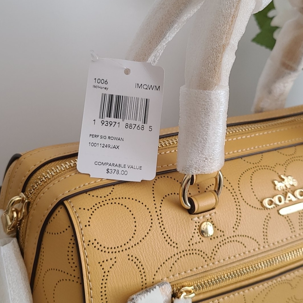 COACH ROWAN PERFORATED LOGO TOP HANDLE TOTE - Picture 14 of 16